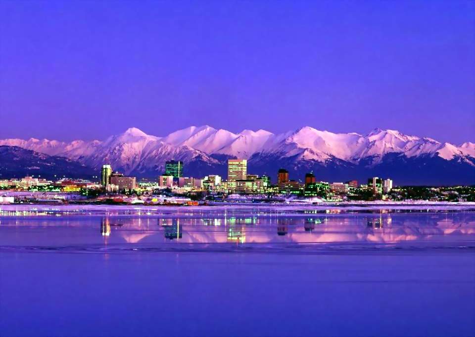 Anchorage Skyline Evening - Alaska