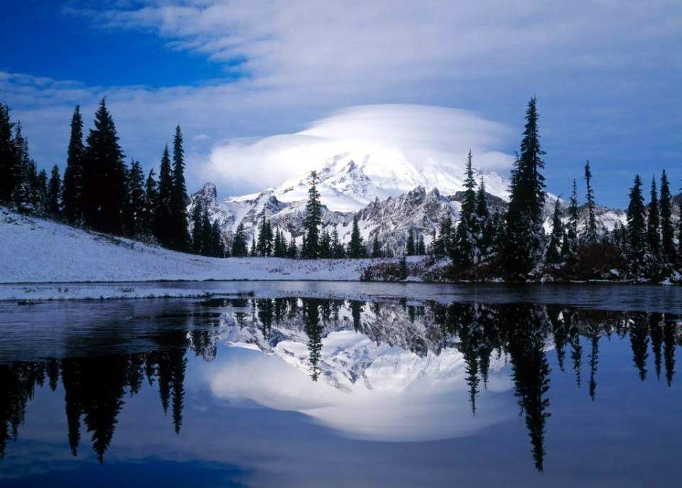 Mount Rainier reflected in Tipsoo Lake - Washington
